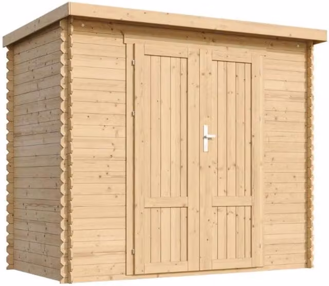 Casetta da giardino in legno TIMBELA M310F1+M310G beige con pavimento e serratura, superficie 2,63 m²