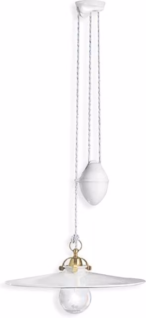 Lampadario Classico Asti Ferro E Ceramica Ottone Satinato Decorato 1 Luce E27