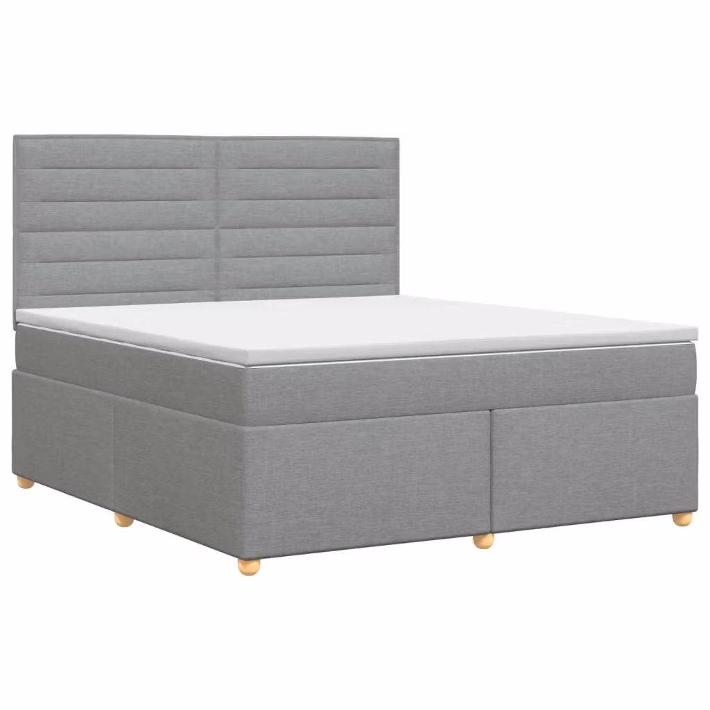Letto box spring con materasso ibrido vidaXL Grigio e Bianco L/P: 140 x 190 cm – 2