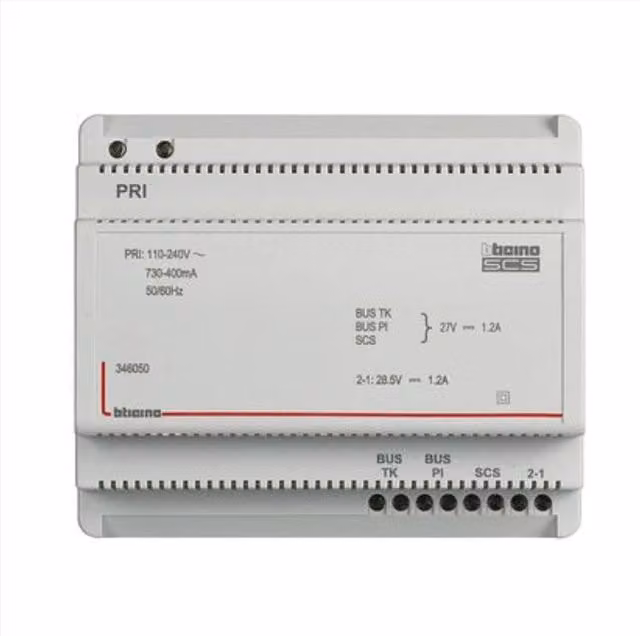Alimentatore Bticino per impianto audio video a 6 din, 2 fili, bianco