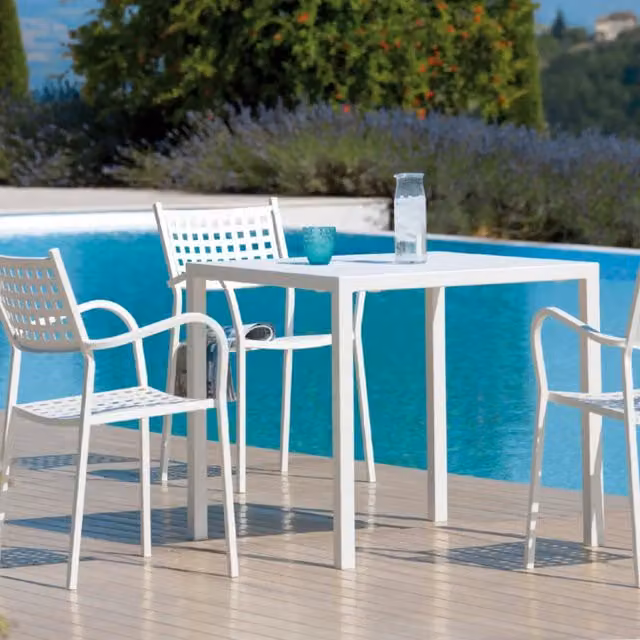 TAVOLO NEXO BIANCO 80x80