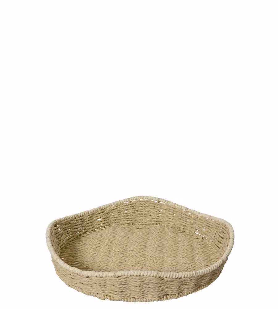 Vassoio in corda Naturale 34xH6,5 cm Decorativo per Soggiorno e Cucina