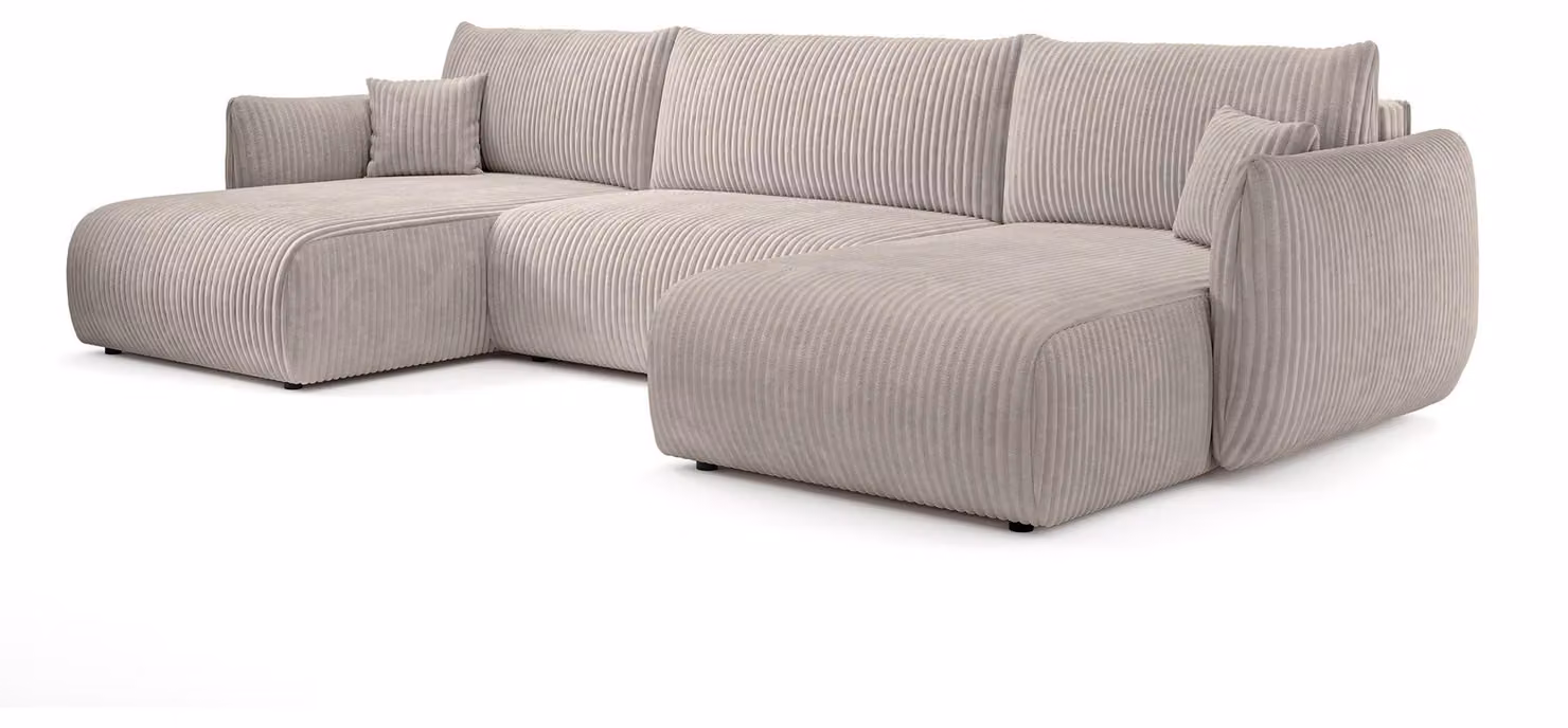 Divano a tre posti con funzione letto, modello "Alloro", colore "Maulbeeresche"