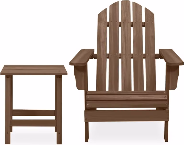Sedia Adirondack con Tavolo Abete Massello Marrone