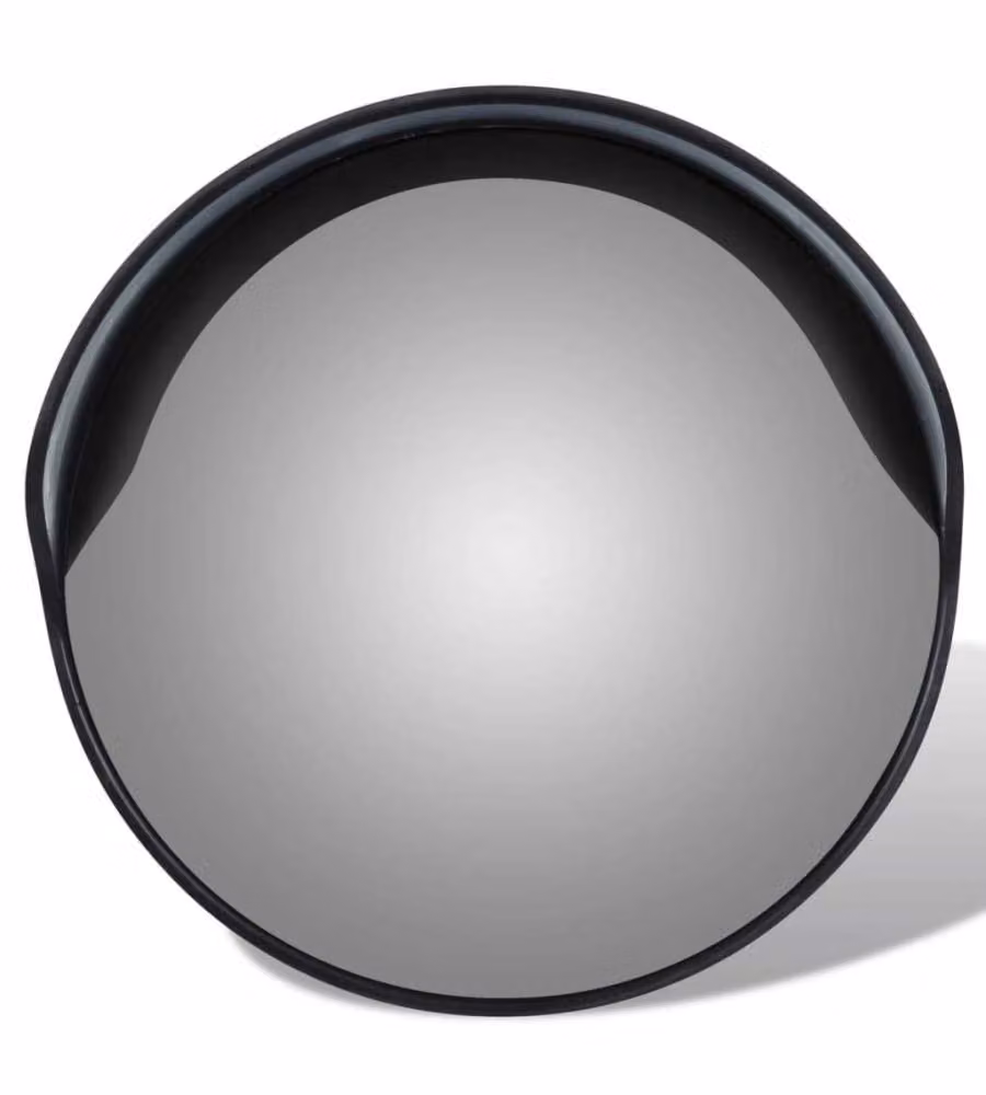 Specchio Traffico Convesso vidaXL Nero in Plastica per Esterni Diametro: 30 cm – 2