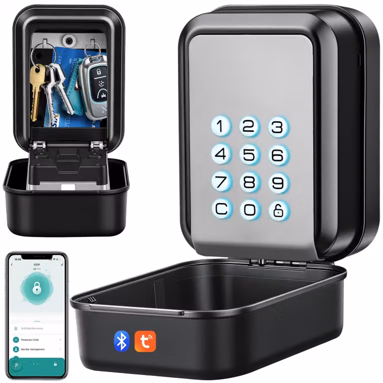 Cassetta portachiavi grande con Bluetooth e codice - Serratura elettronica - Alluminio - Per uso esterno