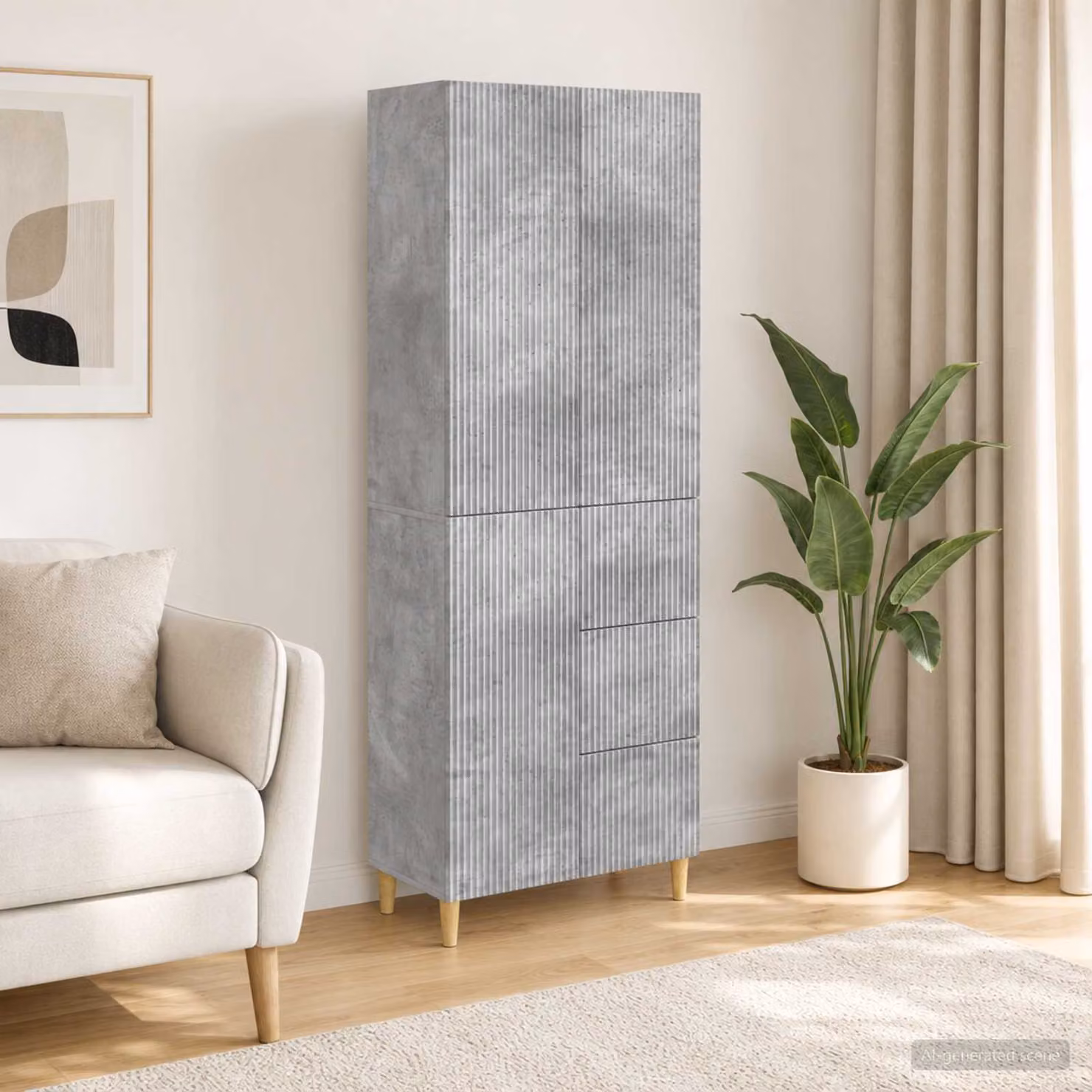 Set di 2 armadi moderni vidaXL in legno MDF Grigio opaco con ripiani e cassetti per soggiorno o giardino
