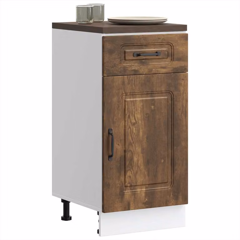 Base da cucina moderna vidaXL Kalmar Rovere Fumo in legno marrone con ante a battente L: 46 cm, P: 40 cm, H: 81,5 cm