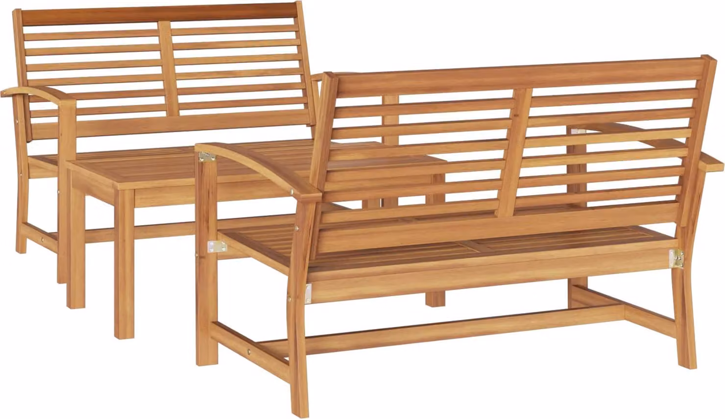 Set Divano da Giardino 3 pcs Naturale Legno di teak solido