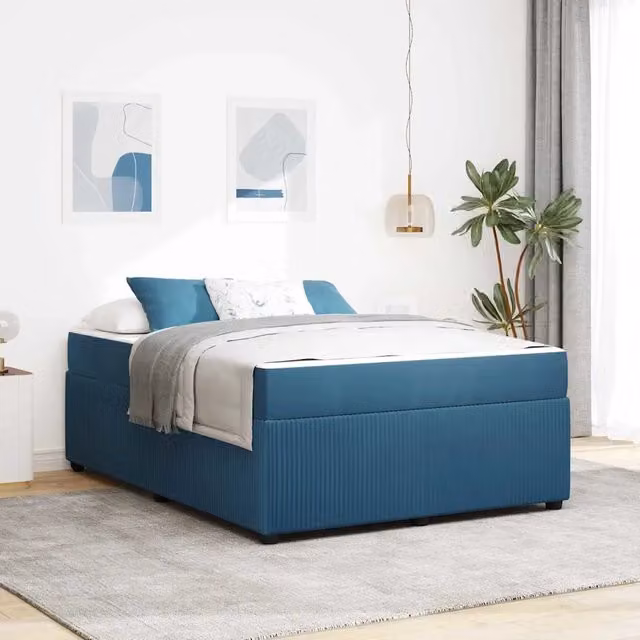 Struttura del letto Blu 140 x 200 cm Tessuto 3398403