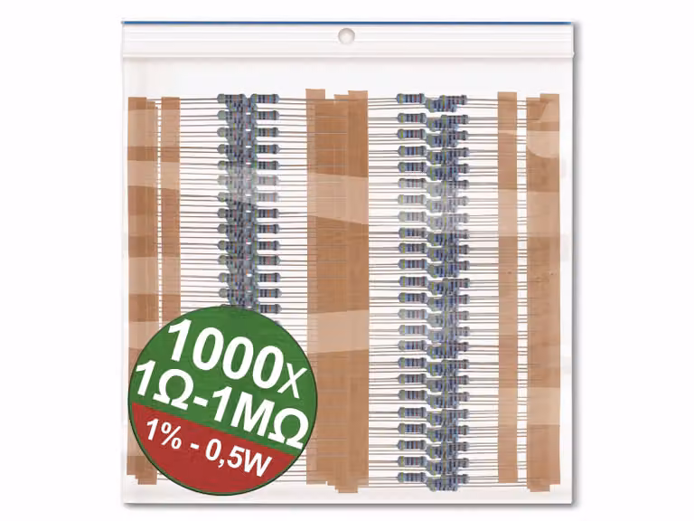 Quadrios 22P083 Gamma di resistenze a film metallico cablate assialmente 0,5 W 1 % 1 set (22P083)