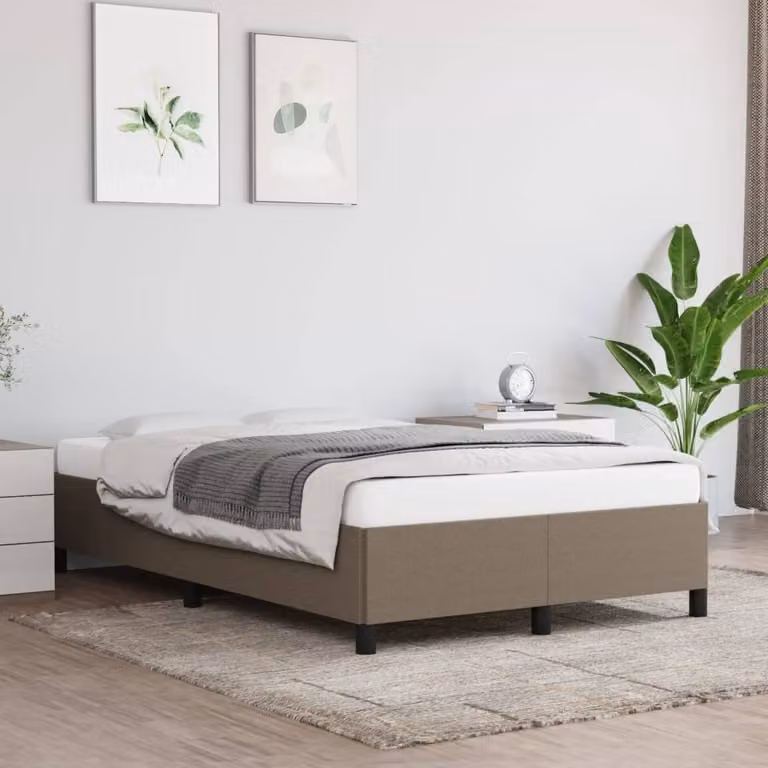 The Living Store struttura letto taupe 120x200 cm in tessuto