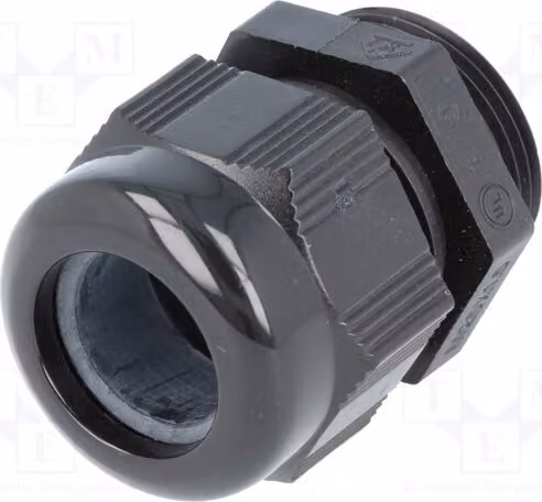 1 x Raccordo per cavo, nero, HT, M25, RAL9005, grado di protezione IP68, filettatura M25, materiale: 1,5