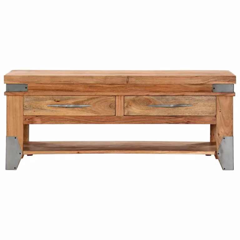 Tavolino da Caffè 110x52x45 cm in Legno Massello di Acacia