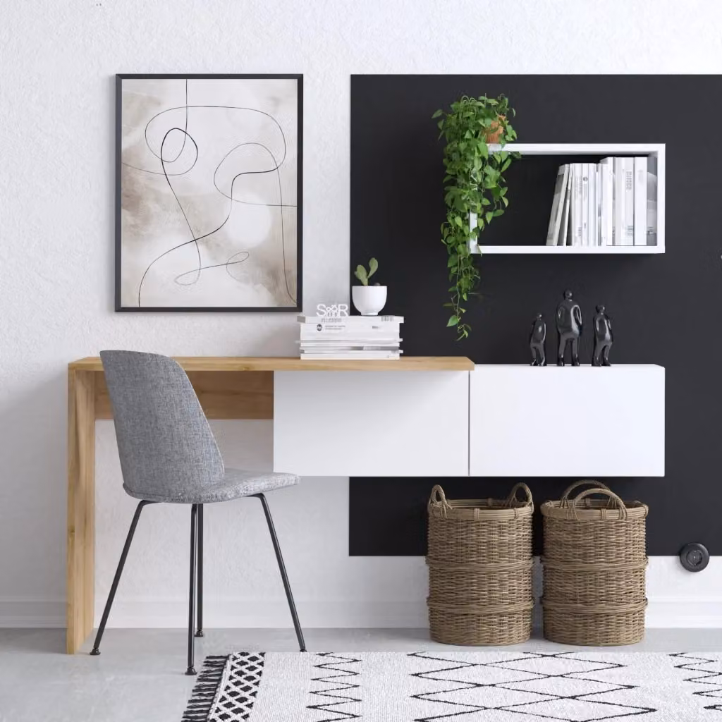 Scrivania moderna Habitat in legno rovere bianco L/P/H: 45 x 45 x 74 cm – 2