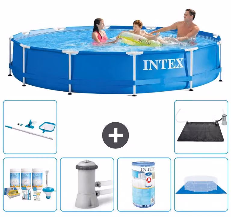 Piscina autoportante rettangolare - 366x76 cm - 7 pezzi - Modello S41589