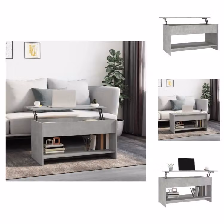 vidaXL Tavolino da caffè grigio cemento 102x50x52,5 cm materiale a base di legno - Tavolini da caffè