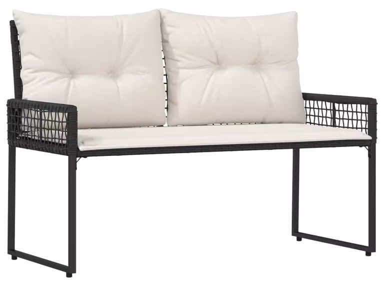 Panchina da esterno Nero e Bianco Crema 118 x 55 x 82 cm