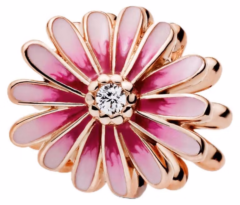 Ciondoli a forma di fiori di ciliegio e margherite, placcati in oro rosa, compatibili con Pandora