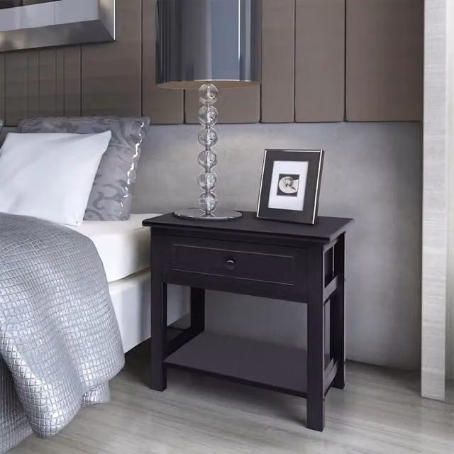 Set di 2 comodini moderni vidaXL in legno nero opaco