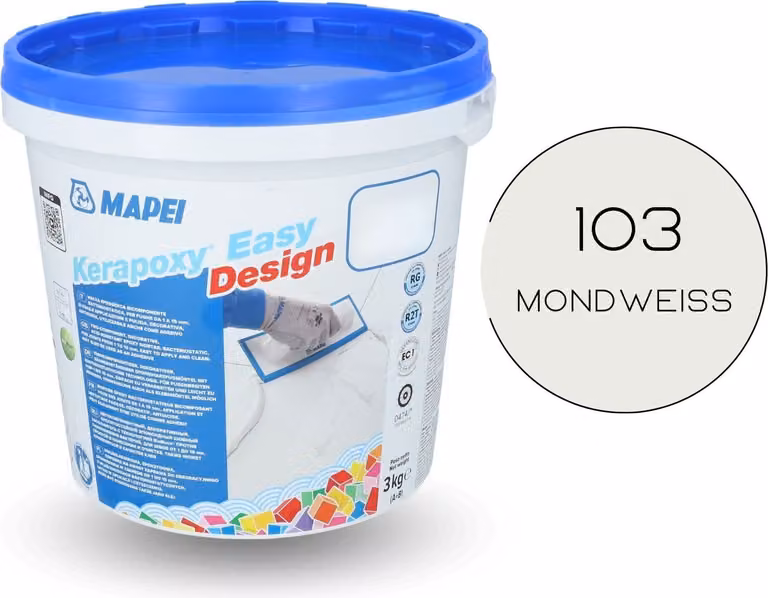 MAPEI® KERAPOXY Easy Design 2K 3 kg 103 bianco lunare Adesivo per fughe in resina epossidica per piastrelle