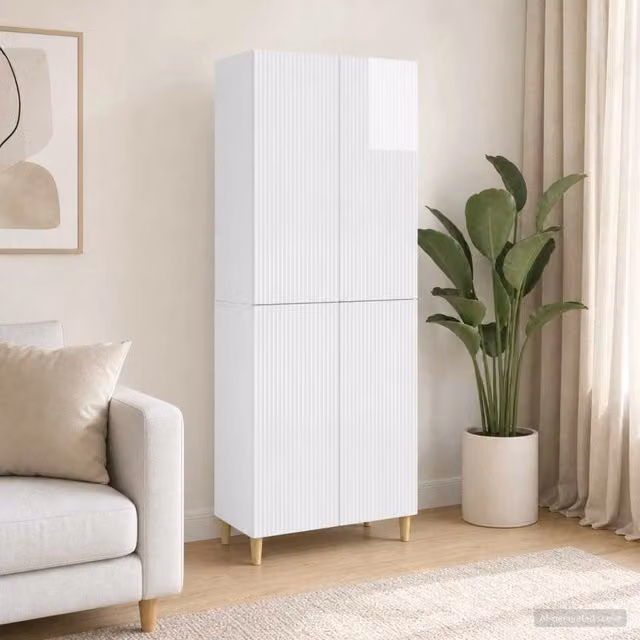 Set di armadi 2 pz Bianco Lucido Legno ingegnerizzato 3416542