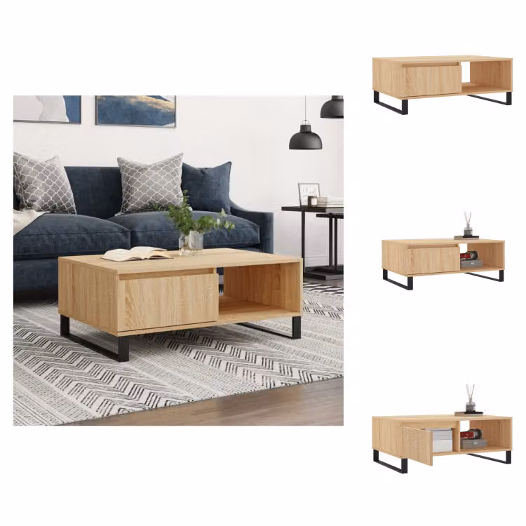 vidaXL Tavolino in rovere Sonoma 90x60x35 cm in legno - Tavolini da caffè