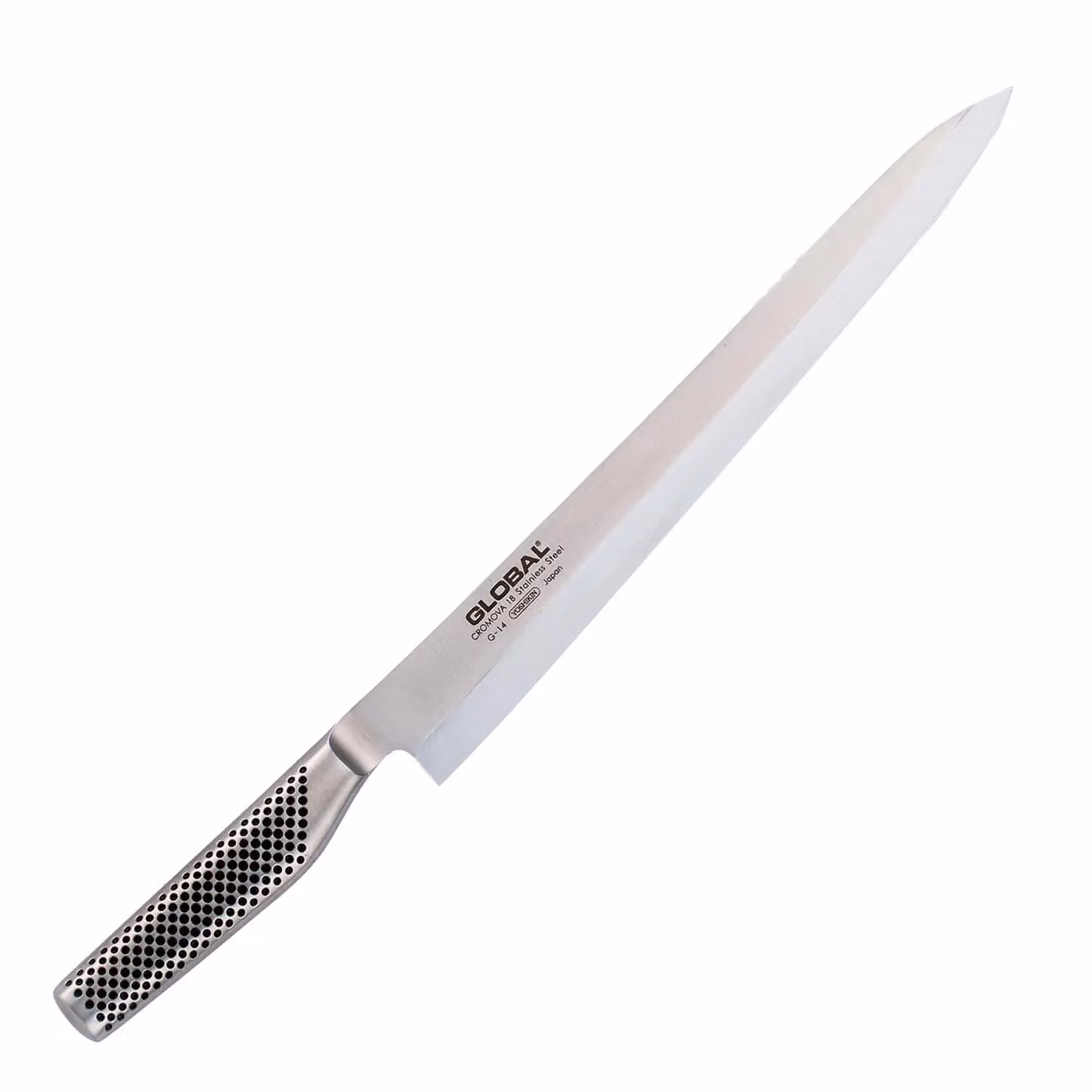 Coltello Yanagi Sashimi affilatura asimmetrica cm 30 serie G di Global per destrimani