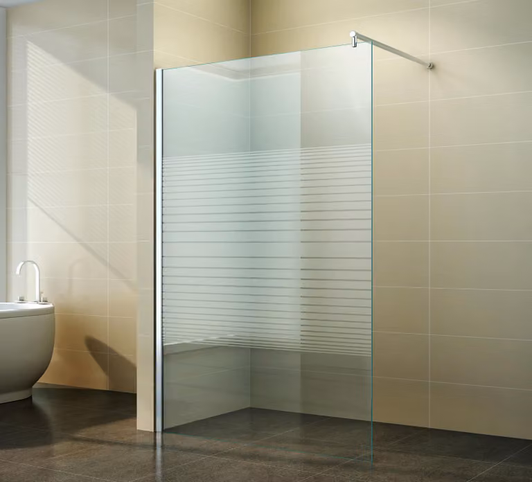 Box doccia walk-in, parete laterale da 70 cm, a righe, vetro NANO da 10 mm, modello Venus