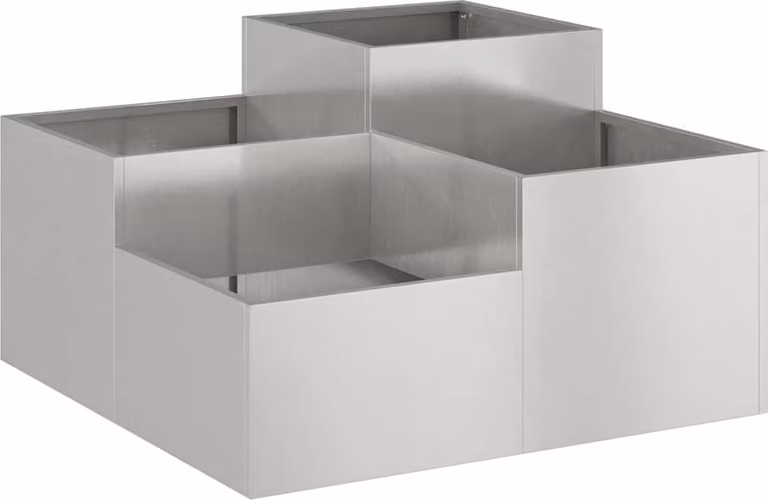 Vaso da giardino Argento 100 x 100 x 48 cm Acciaio inossidabile