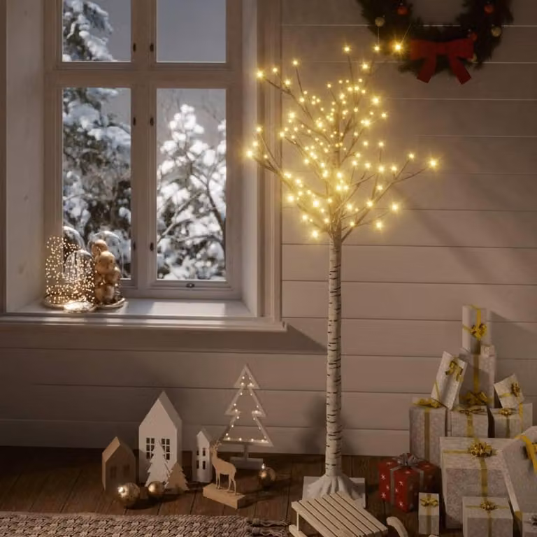 Maison Exclusive - Albero di Natale con 156 luci, 1,5 metri, luce bianca calda, per interni ed esterni