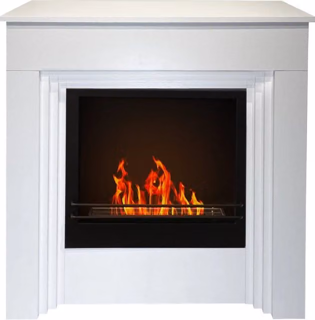 Camino a bioetanolo da terra BELLINI in legno Bianco Made in Italy L96 x P35 x H96