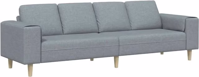 Divano | Divano da soggiorno | Sofa per Soggiorno Grigio chiaro 250 x 77 x 76 cm Poliestere