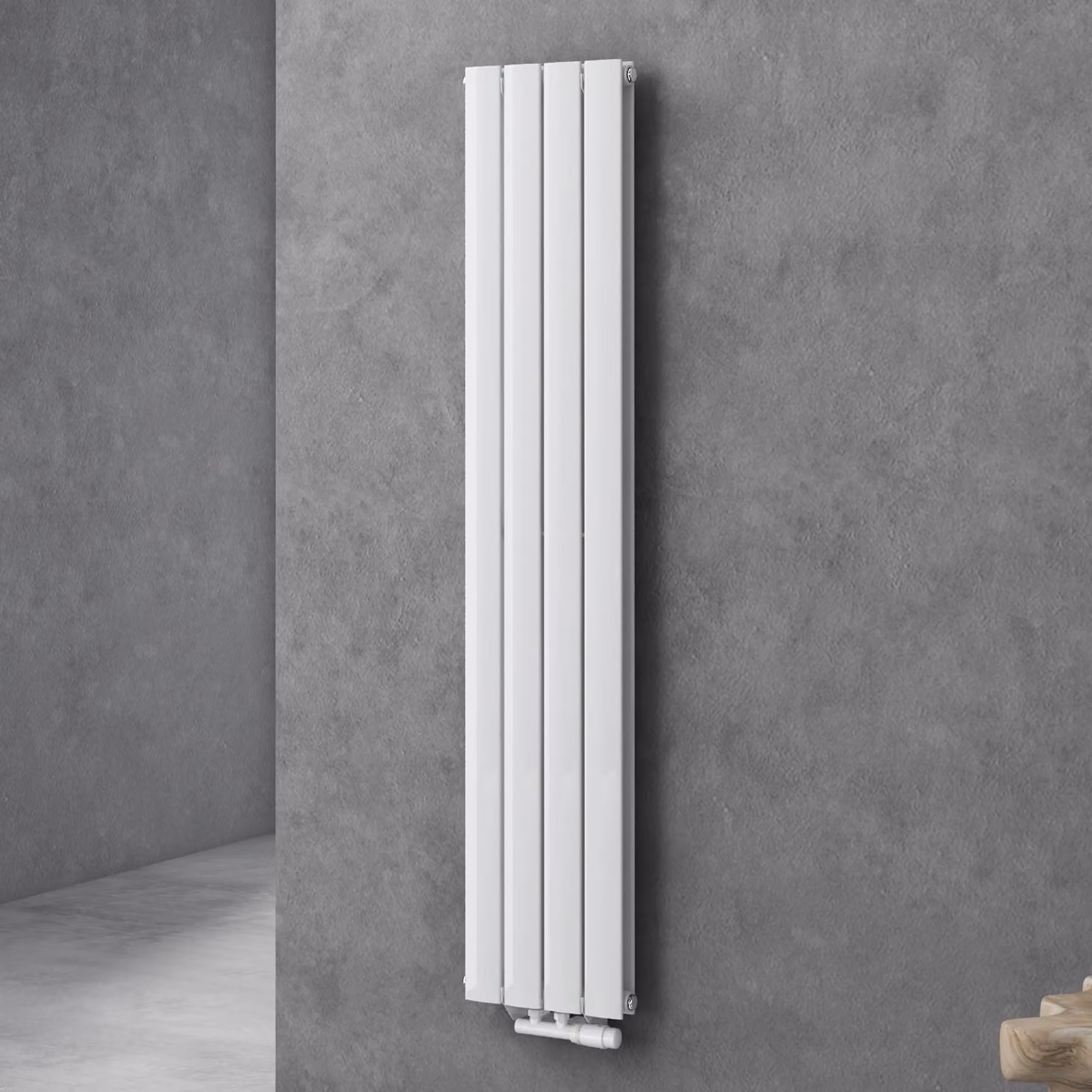 doporro Radiatore Verticale da Bagno 160x31cm, Radiatore a Pannello a Doppio Strato Termoarredo da Parete e Pavimento in Acciaio, Bianco