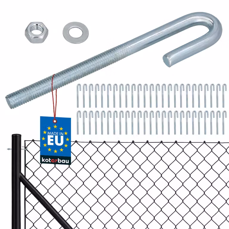 KOTARBAU® 50 Pezzi Tendifilo per Recinzione M10 Tenditore Filo Tendicavo per Filo Acciaio Tendifilo Aperto Gancio a Vite con Dado e Rondella Argento
