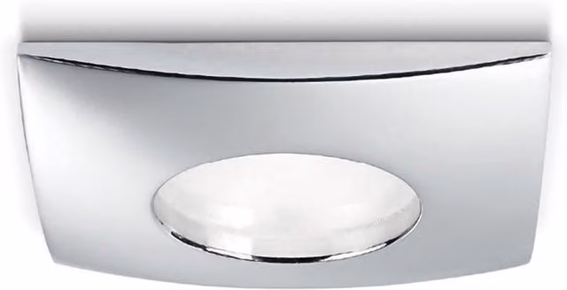 Gea Aurora Faretto da incasso quadrato in alluminio argento con tecnologia LED e protezione IP65