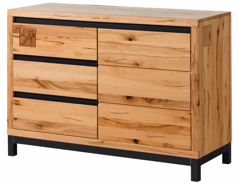 MASSIVMOEBEL24 | Credenza in legno di faggio 120x45x85 oliato naturale VILLANDERS #110