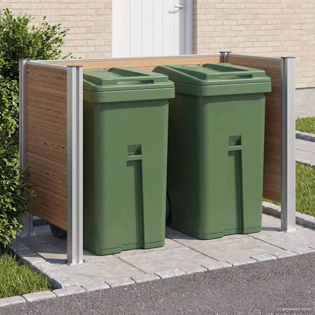 Recinzione contenitore per rifiuti vidaXL marrone L: 161 cm, P: 85 cm, H: 115 cm