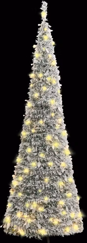 Albero di Natale Artificiale Pop-up Neve Fioccata 150 LED 180cm