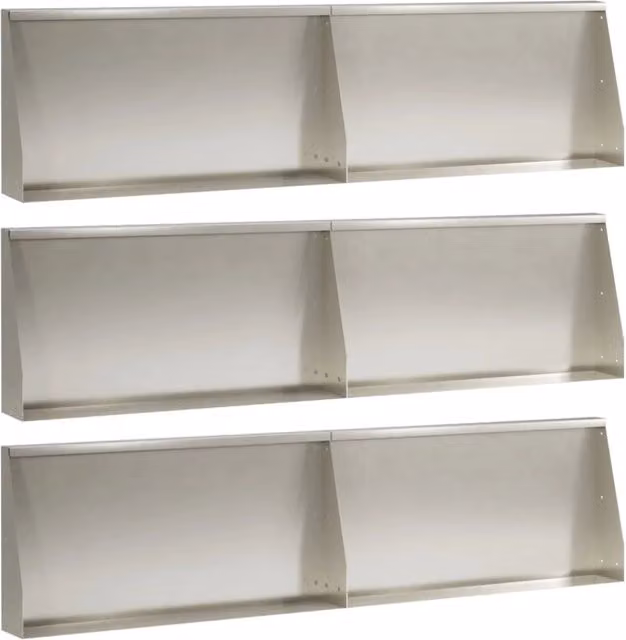 Muro di contenimento 6 pz 80 x 12 x 50 cm Acciaio Inox Argento 3449195