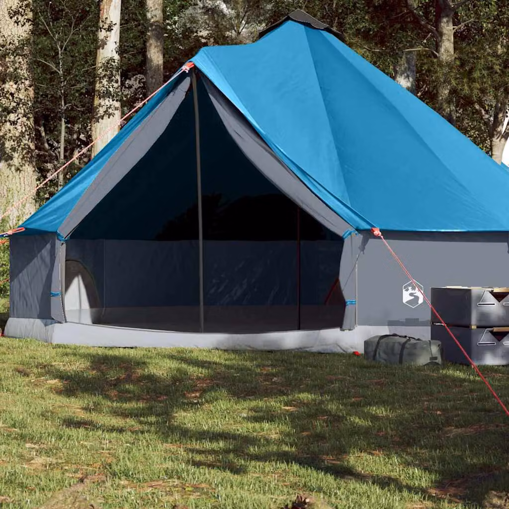 Tenda da campeggio familiare vidaXL per 8 persone, impermeabile, blu