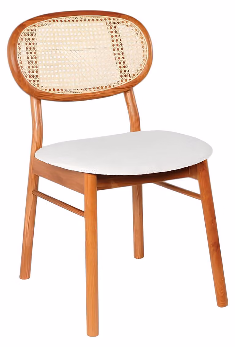 Weiß-Brauner Esszimmerstuhl Luxuriöse Küchen Polster Sitzstühle