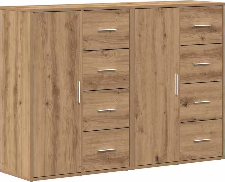 Credenza con cassetto 2 pcs Rovere artigianale 60 x 31 x 84 cm