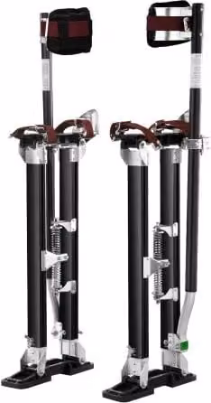 Trampoli in Alluminio VEVOR Neri con Altezza Regolabile da 61 a 101,6 cm e Piedi da 27 a 29 cm per Edilizia e Lavori di Manutenzione