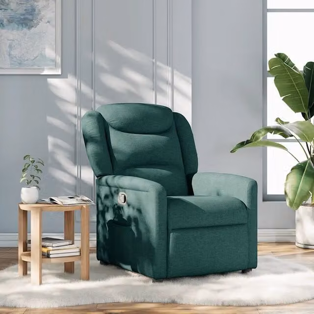 Poltrona Reclinabile Relax vidaXL in Tessuto Verde con Braccioli e Regolazione Manuale – 1