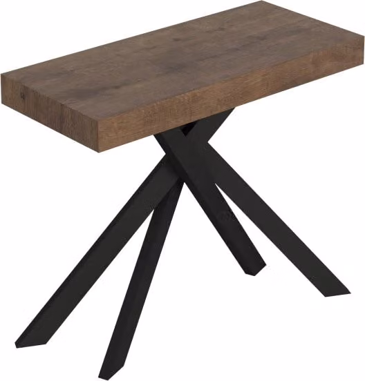 Consolle Allungabile Saki Small Premium GIORDANOSHOP Colore Noce con Gambe Antracite L/P/H: 90-196 x 40 x 77 cm – 1