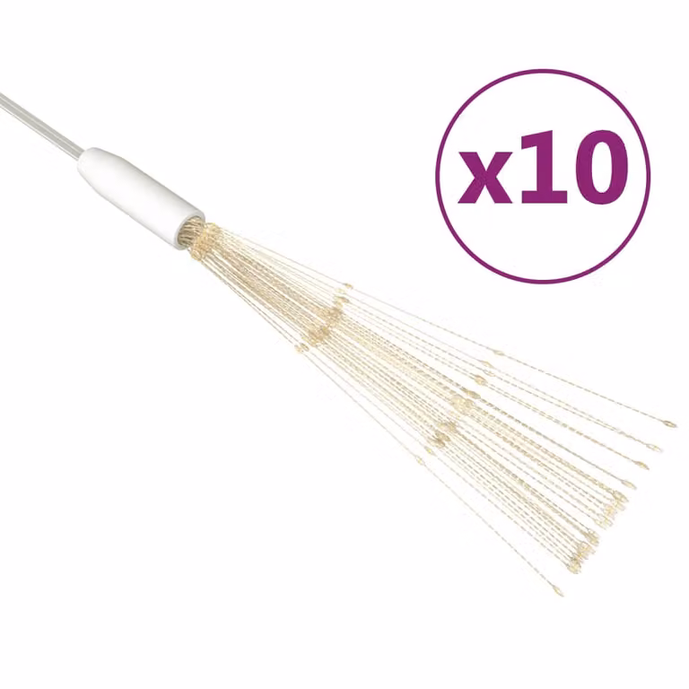 Luci di Natale Fuochi Artificio 10pz Bianco Caldo 10cm 1400 LED