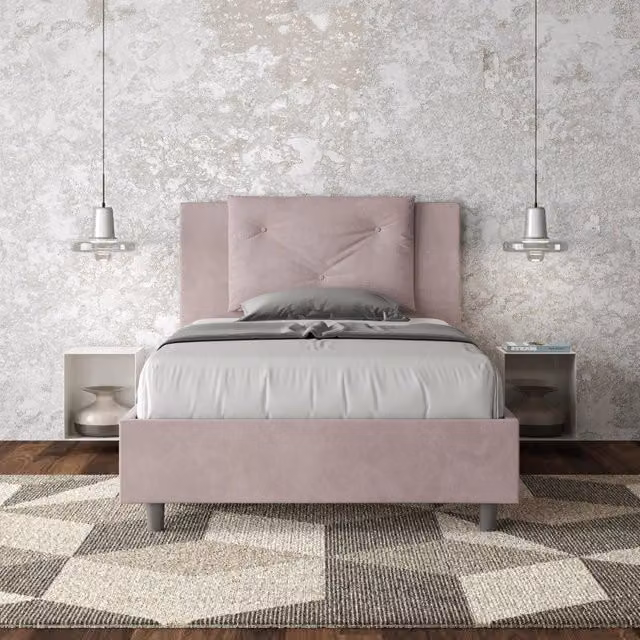 Letto imbottito Appia Ityhome in microfibra colore glicine L/P/H: 110 x 222 x 125 cm senza rete – 1