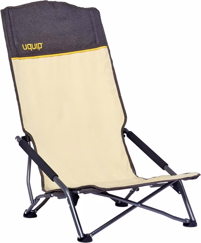 Sedia da campeggio, sedia pieghevole, sedia ribaltabile, in acciaio, pieghevole, 120 kg, color sabbia