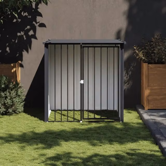 Casetta per cani vidaXL in metallo nera resistente alle intemperie L/P/H: 110 x 103 x 109 cm – 1
